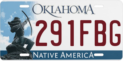 OK license plate 291FBG