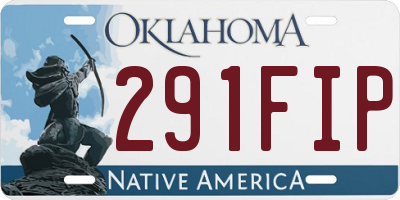 OK license plate 291FIP