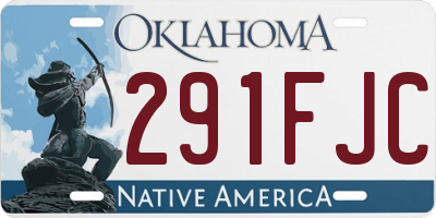 OK license plate 291FJC