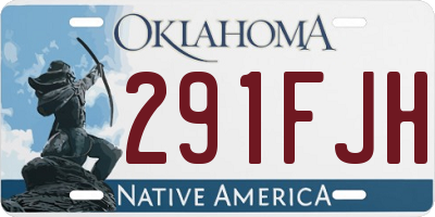 OK license plate 291FJH