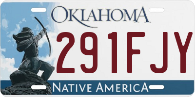 OK license plate 291FJY