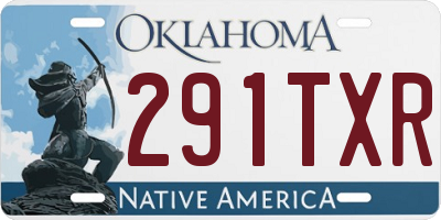 OK license plate 291TXR