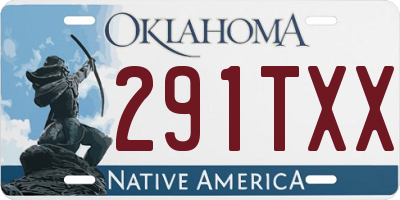 OK license plate 291TXX