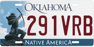 OK license plate 291VRB