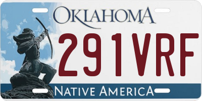 OK license plate 291VRF