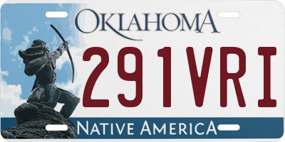 OK license plate 291VRI