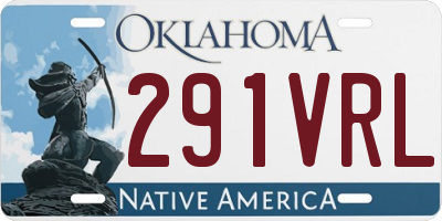OK license plate 291VRL