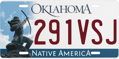 OK license plate 291VSJ