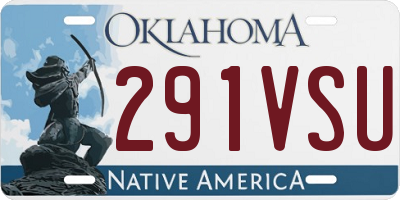 OK license plate 291VSU
