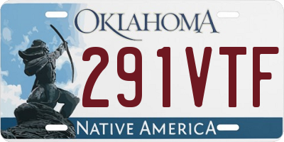 OK license plate 291VTF