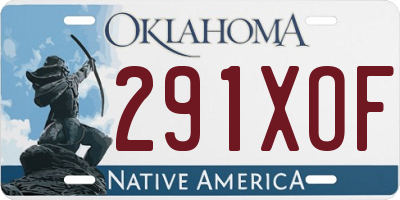 OK license plate 291XOF