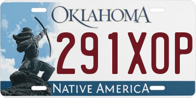 OK license plate 291XOP