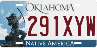 OK license plate 291XYW