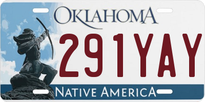 OK license plate 291YAY