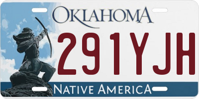 OK license plate 291YJH