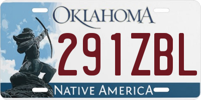 OK license plate 291ZBL