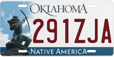OK license plate 291ZJA