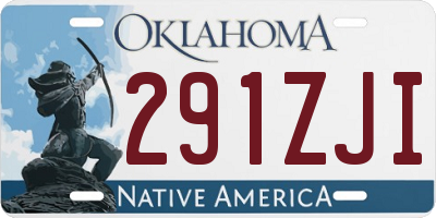 OK license plate 291ZJI