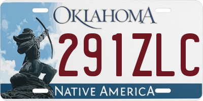OK license plate 291ZLC