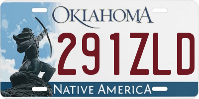 OK license plate 291ZLD