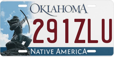 OK license plate 291ZLU