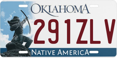 OK license plate 291ZLV