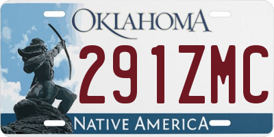 OK license plate 291ZMC