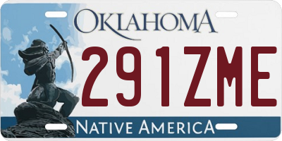 OK license plate 291ZME