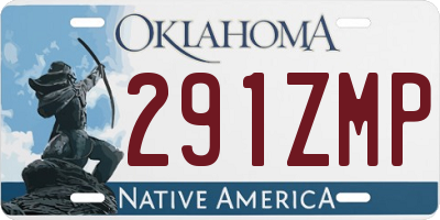 OK license plate 291ZMP