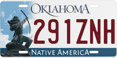 OK license plate 291ZNH