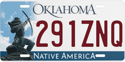 OK license plate 291ZNQ