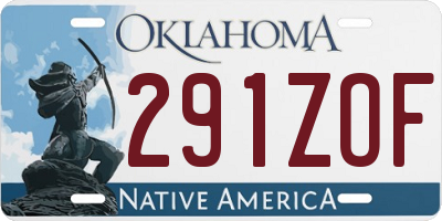 OK license plate 291ZOF