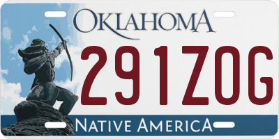 OK license plate 291ZOG