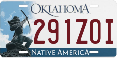 OK license plate 291ZOI