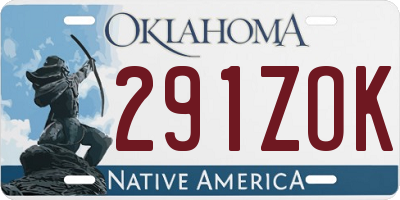 OK license plate 291ZOK
