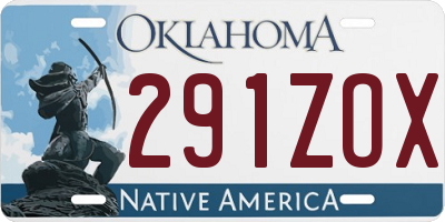 OK license plate 291ZOX