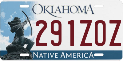 OK license plate 291ZOZ