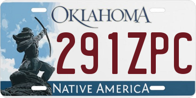 OK license plate 291ZPC