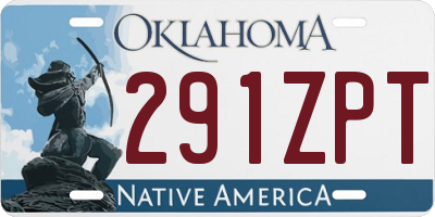 OK license plate 291ZPT