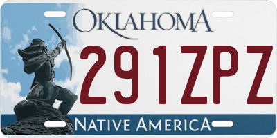 OK license plate 291ZPZ