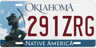 OK license plate 291ZRG