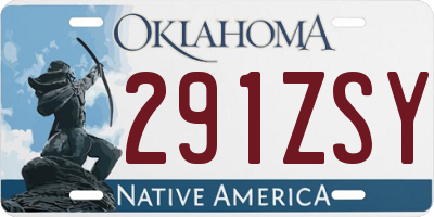 OK license plate 291ZSY