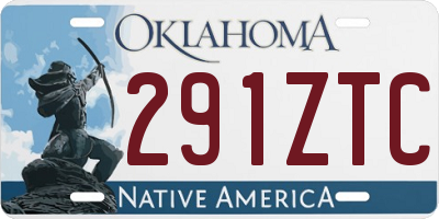 OK license plate 291ZTC