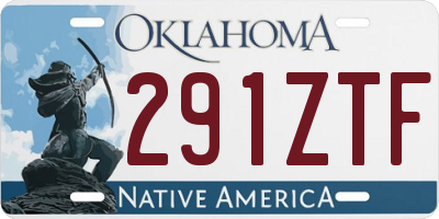 OK license plate 291ZTF