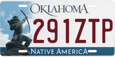 OK license plate 291ZTP