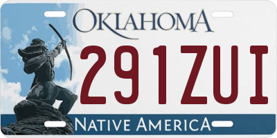 OK license plate 291ZUI