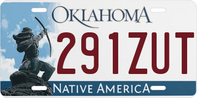 OK license plate 291ZUT