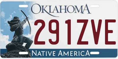 OK license plate 291ZVE