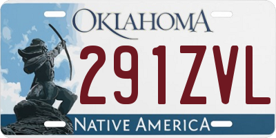 OK license plate 291ZVL