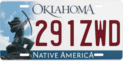 OK license plate 291ZWD